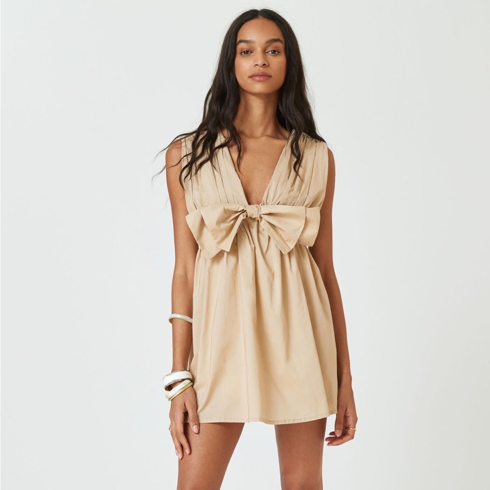 NWOT Anthropologie ‘Blue Tassel’ Sleeveless Poplin Mini Dress